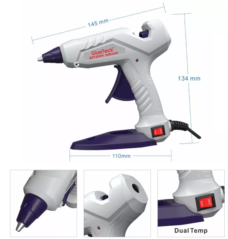Dual temperature glue gun